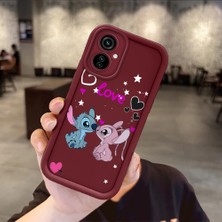 Ucuc Tecno Camon 19 Neo Uyumlu Darbeye Dayanıklı Kamera Korumalı Bordo Silikon Baskı Desenli Kılıf