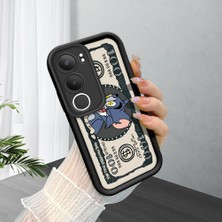 Ucuc Vivo Y19S 4G/Y19S Pro Uyumlu Siyah Silikon Şık Baskı Kılıf Darbeye Dayanıklı Kamera Korumalı