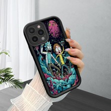 Ucuc iPhone 13 Pro Max Uyumlu Siyah Silikon Şık Baskı Kılıf Darbeye Dayanıklı Kamera Korumalı