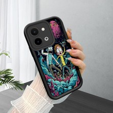Ucuc Vivo Y28 4g Uyumlu Siyah Silikon Şık Baskı Kılıf Darbeye Dayanıklı Kamera Korumalı