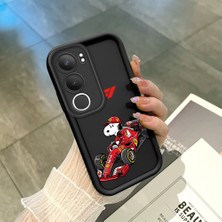 Ucuc Vivo Y19S 4G/Y19S Pro Uyumlu Siyah Silikon Şık Baskı Kılıf Darbeye Dayanıklı Kamera Korumalı
