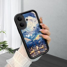 Ucuc Vivo V60 Lite 4g/5g Uyumlu Siyah Silikon Şık Baskı Kılıf Darbeye Dayanıklı Kamera Korumalı