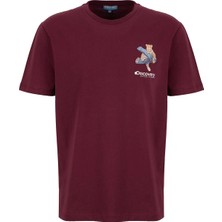 Discovery Expedition D6SM-TST3680 Bordo Bisiklet Yaka Relaxed Düz Erkek T-Shirt