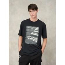 Blauer Siyah Erkek Regular Fit Logo Baskılı T-Shirt 26SBLUH02233-999 Ryder