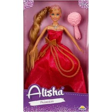 0835 Sun-Rst-Sıs-Mnk Alisha Prenses Uzun Saçlı Aksesuarlı Bebek Set 29 cm 3renk -Sunman