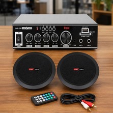Lastvoice Black Small-1 Tavan Hoparlör ve Anfi Ses Sistemi Paketi