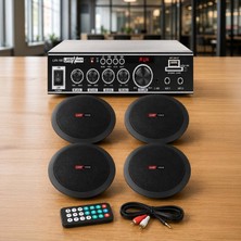 Lastvoice Black Small-3 Tavan Hoparlör ve Anfi Ses Sistemi Paketi