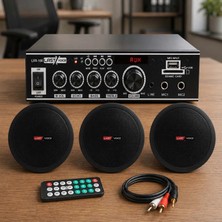 Lastvoice Black Small-2 Tavan Hoparlör ve Anfi Ses Sistemi Paketi