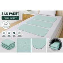 Ata Exclusive Fabrics Abso (3 Adet) 5 Katlı Yıkanabilir Emici ve Sıvı Geçirmez Hasta Altı Bezi( 85X90 Cm)