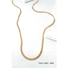 Ata Store Uzun Italyan Çelik KOLYE-60CM - Altın