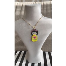 Liva Accessories Miyuki Tasarım Japon Esmer Geyşa, Altın Kaplama Kolye 40 cm