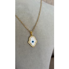 Liva Accessories Fio-Altın Işçiliğinde Fatima'nın Eli Uğurlu Kolye-Kararmayan, Anti-Alerjik, Çok Kaliteli