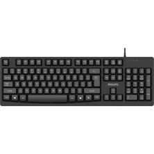 Philips SPK6214 USB Kablolu Türkçe Q  Multimedia Klavye Standart Tuş Formu ile Ev Ofis Kullanımı İçin