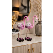Gardenya Dekoratif Pembe Flamingo Polyester Biblo Seti