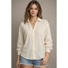 Meine Liebe Unterwäsche Oversize Pure Touch Krem Gömlek