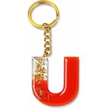 Turuncu Gold U Harf Anahtarlık