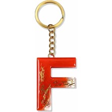 Turuncu Gold F Harf Anahtarlık