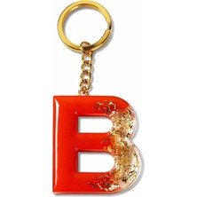 Turuncu Gold B Harf Anahtarlık