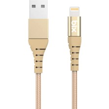 Bix BX-IP01C iPhone İçin Güçlendirimiş Apple Lightning Şarj ve Data Kablosu Gold 1 Metre