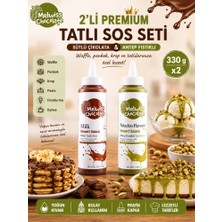 Çaylar Avm Melwiss Chocolate 2’li Premium Sos Seti Sütlü Çikolata ve Antep Fıstıklı 330 gr x 2