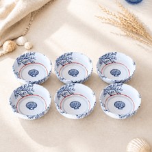 Sarkap Home 10 cm Çap, 3.2 cm Yükseklik 6'lı Deniz Kabuğu Dondurmalık ve Çerezlik Seti