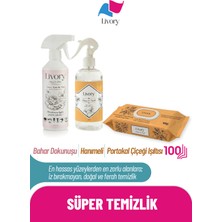 Livory Clean&shine Serisi Yüzey Temizlik Misti Bahar Dokunuşu 500 Ml| Clean&fresh Serisi Hanımeli Oda Kokusu 500 ml | Clean&cool Serisi Yüzey Temizleme Havlusu Portakal Çiçeği Işıltısı 1X100(100 Yaprak)