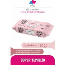 Livory Clean & Cool Serisi Yüzey Temizlik Havlusu Manolya Ferahlığı 6X100(600 Yaprak) Çok Amaçlı Premium Temizlik Havlusu