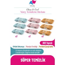 Livory Clean & Cool Serisi Yüzey Temizleme Havlusu 3 Adet Orkide Dokunuşu (3 x 100) 3 Adet Manolya Ferahlığı (3 X100) 3 Adet Portakal Çiçeği Işıltısı (3 X100) (900 Yaprak)