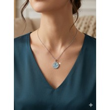 Rose Doğaltaş Paslanmaz Çelik Kolye