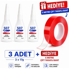 Genaric Osaka 507 Japon Yapıştırıcı 3’lü Avantaj Paketi + 5 Metre Çift Taraflı Bant Hediye