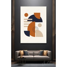 Şehber Dekoratif Dikey Kanvas Tablo Tekli Salon Mutfak Yatak Odası Ofis Minimalist Geometrik Desen 1276