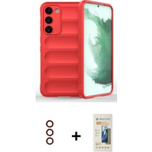 Marsilyan™- Galaxy S23 Plus Kılıf Atlas Koleksiyonu - Siyah 6d Mat Seramik Hayalet Nano Ekran Koruyucu + Metal Kamera Lens - Kı