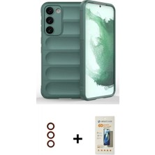 Marsilyan™- Galaxy S23 Plus Kılıf Atlas Koleksiyonu - Siyah 6d Mat Seramik Hayalet Nano Ekran Koruyucu + Metal Kamera Lens - Kı