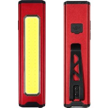 Tarez Şarjlı Cob LED Mıknatıslı Çalışma Lambası 1000 Lümen Type-C Tamirci Feneri Kırmızı Lazer Pointer