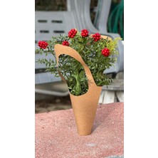 Orbak Kağıtçılık 1 Adet Kokina Çiçeği İçin Kraft Çanta – Kağıt Saksı, Buket ve Saksı Çiçek Taşıma Çantası