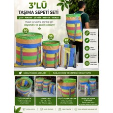 Çaylar Avm Taşıma Sepeti 3 Lü Büyük Orta Küçük Boy Dayanıklı Sırt Tipi Çay Fındık Hasat ve Yük Taşıma Çuvalı