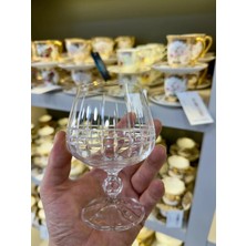 Vakıf Home Kristal Kesme El Işi Ayaklı Kahve Yanı Su Bardağı 250 ml 6 Adet