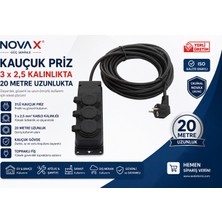 Novax Kauçuk Priz 3 x 2,5 Kalınlıkta 20 Metre Uzunlukta Yerli Üretim Orjinal Iso Kalite Onaylı