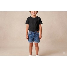 Hafico Erkek / Kız Çocuk Düz Basic T-Shirt %100 Pamuklu Bisiklet Yaka
