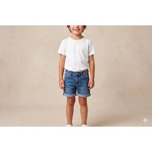 Hafico Erkek / Kız Çocuk Düz Basic T-Shirt %100 Pamuklu Bisiklet Yaka