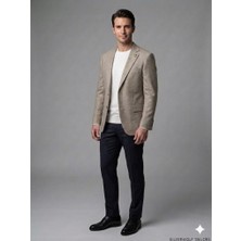 Centilmen Mcr Slim Fit Keten Karışımlı Blazer Ceket 41495