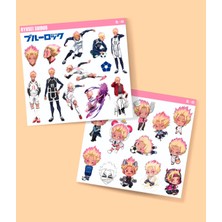 Minithingsart Bluelock-Ryusei Shidou - Futbol Anime Telefon Sticker Seti Parlak Kağıt 2 Li