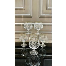 Vakıf Home Kristal Kesme Elişi Gold Kahve Yanı Subardağı 6ADET 250 ml