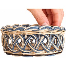 Sipariş Box 20 cm Yuvarlak Bambu Çok Amaçlı Sepet – El Örgüsü Dekoratif Organizer