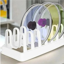 Kitchen Dream 6 Bölmeli Plastik Tabaklık Kurutmalık Tencere Kapaklık Düzenleyici Organizer Düzenleyici