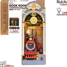 Rolife TGB04 Time Travel Kitap Köşesi Book Nook Dıy Minyatür Maket Model Seti Mini Dollhouse 3D Model Kit Detaylı Dekoratif Hobi Seti 3D Puzzle Tiny House