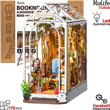 Rolife TGB06 Garden House Kitap Köşesi Book Nook Dıy Minyatür Maket Model Seti Mini Dollhouse 3D Model Kit Detaylı Dekoratif Hobi Seti 3D Puzzle Tiny House