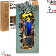 Rolife TGB03 Magic House Kitap Köşesi Book Nook Dıy Minyatür Maket Model Seti Mini Dollhouse 3D Model Kit Detaylı Dekoratif Hobi Seti 3D Puzzle Tiny House