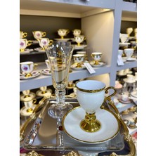 Vakıf Home Kristal Ayaklı Gold Kahve Yanı Su Bardağı
