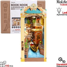 Rolife TGB08 Venedik (Romantic Venice) Kitap Köşesi Dıy Minyatür Maket Model Seti Mini Dollhouse 3D Model Kit Detaylı Dekoratif Hobi Seti 3D Puzzle Tiny House